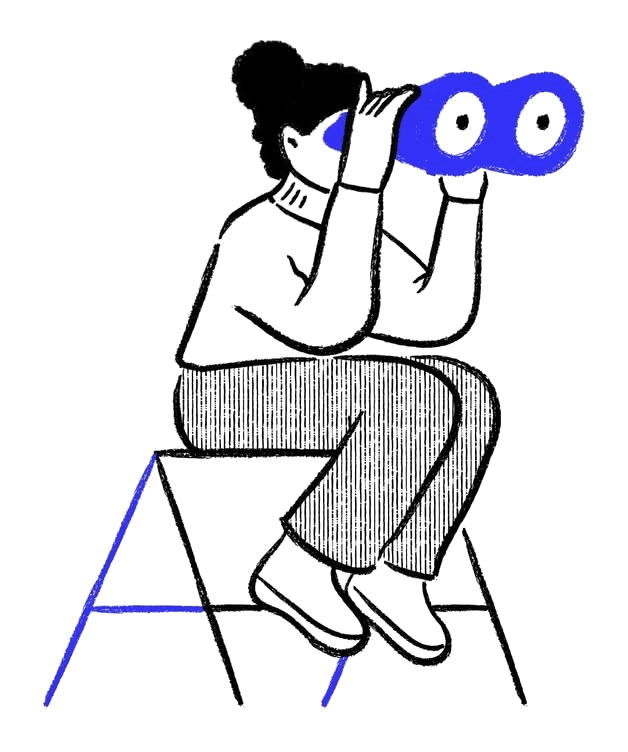 Person looking through binoculars