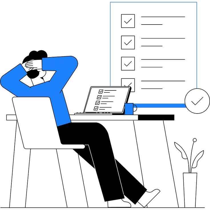 Person reviewing a completed checklist